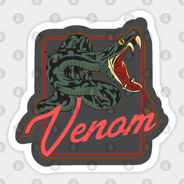 venom Rattlesnake neon Sticker by SpaceWiz95